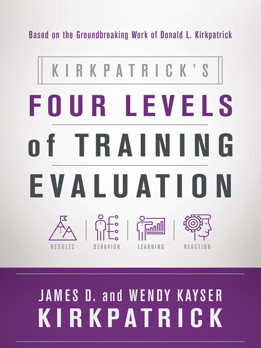 Title details for Kirkpatrick's Four Levels of Training Evaluation by James D. Kirkpatrick - Wait list